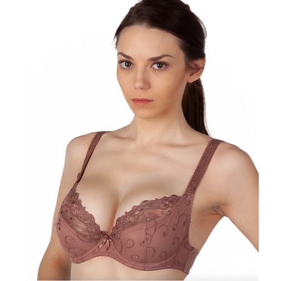 Alegro Other - Alegro Lingerie Dreamweaver Underwire Plunge Bra Mocha 40H Lace